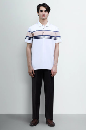 White Yarn Dyed Polo