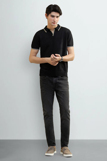 Black Tipping Collar Polo