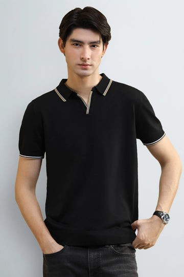 Black Tipping Collar Polo