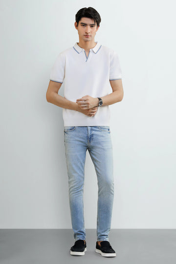 White Tipping Collar Polo
