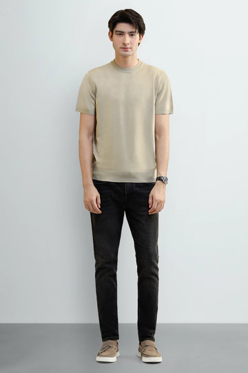 Beige Crew Neck T-Shirt
