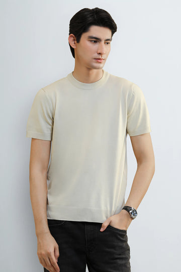 Cream Crew Neck T-Shirt
