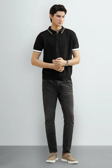 Black Tipping Collar Polo