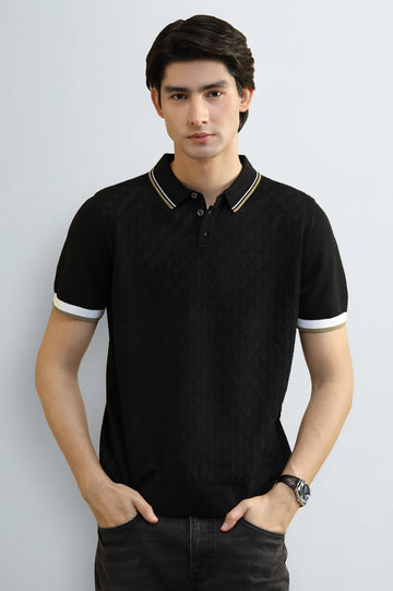 Black Tipping Collar Polo