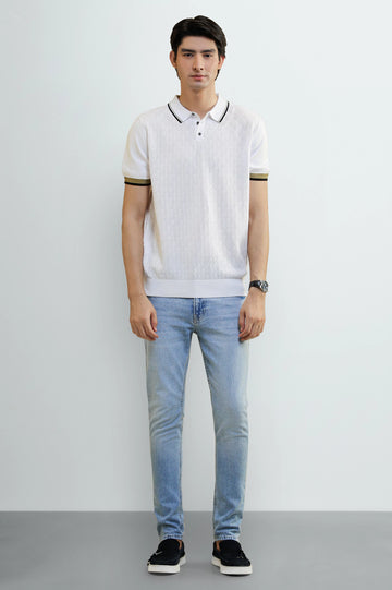 White Tipping Collar Polo