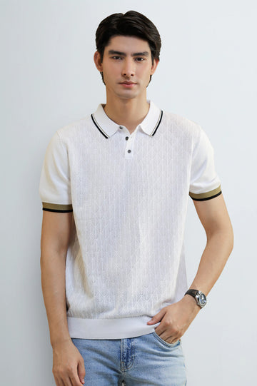 White Tipping Collar Polo