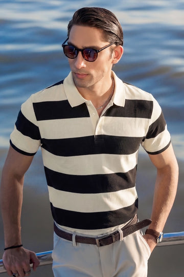 Horizontal Striped Polo Shirt