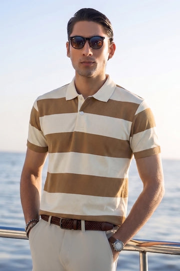 Horizontal Striped Polo Shirt
