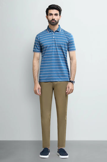 Dark Blue Striped Polo