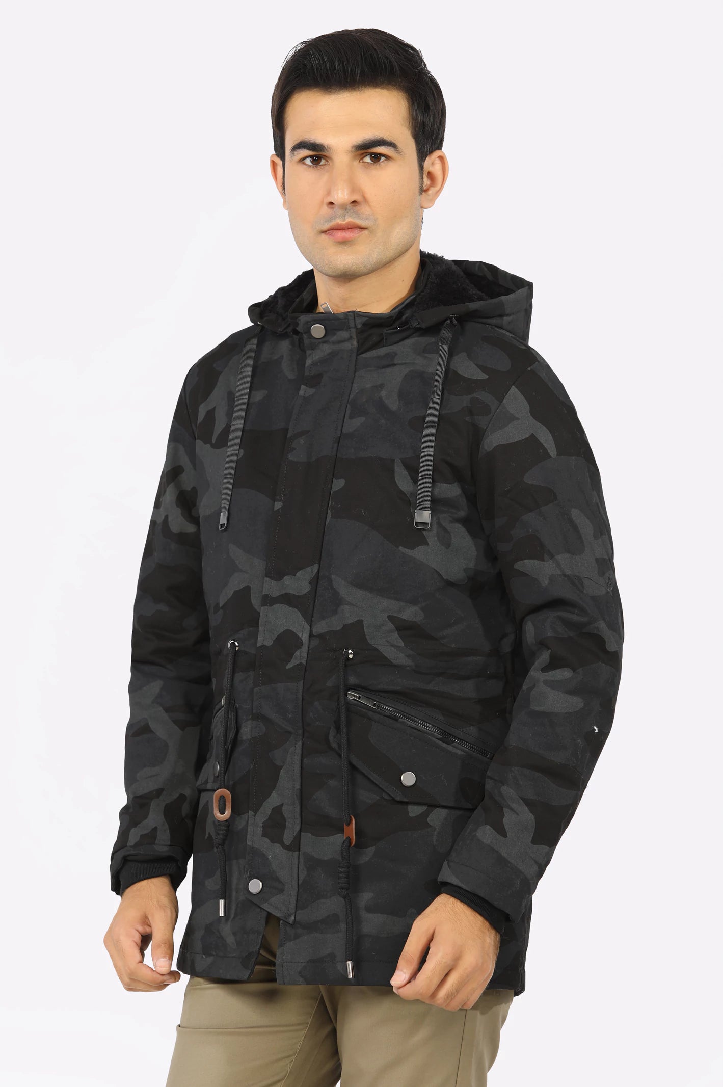 Charcoal Camouflage Jacket – Diners Pakistan