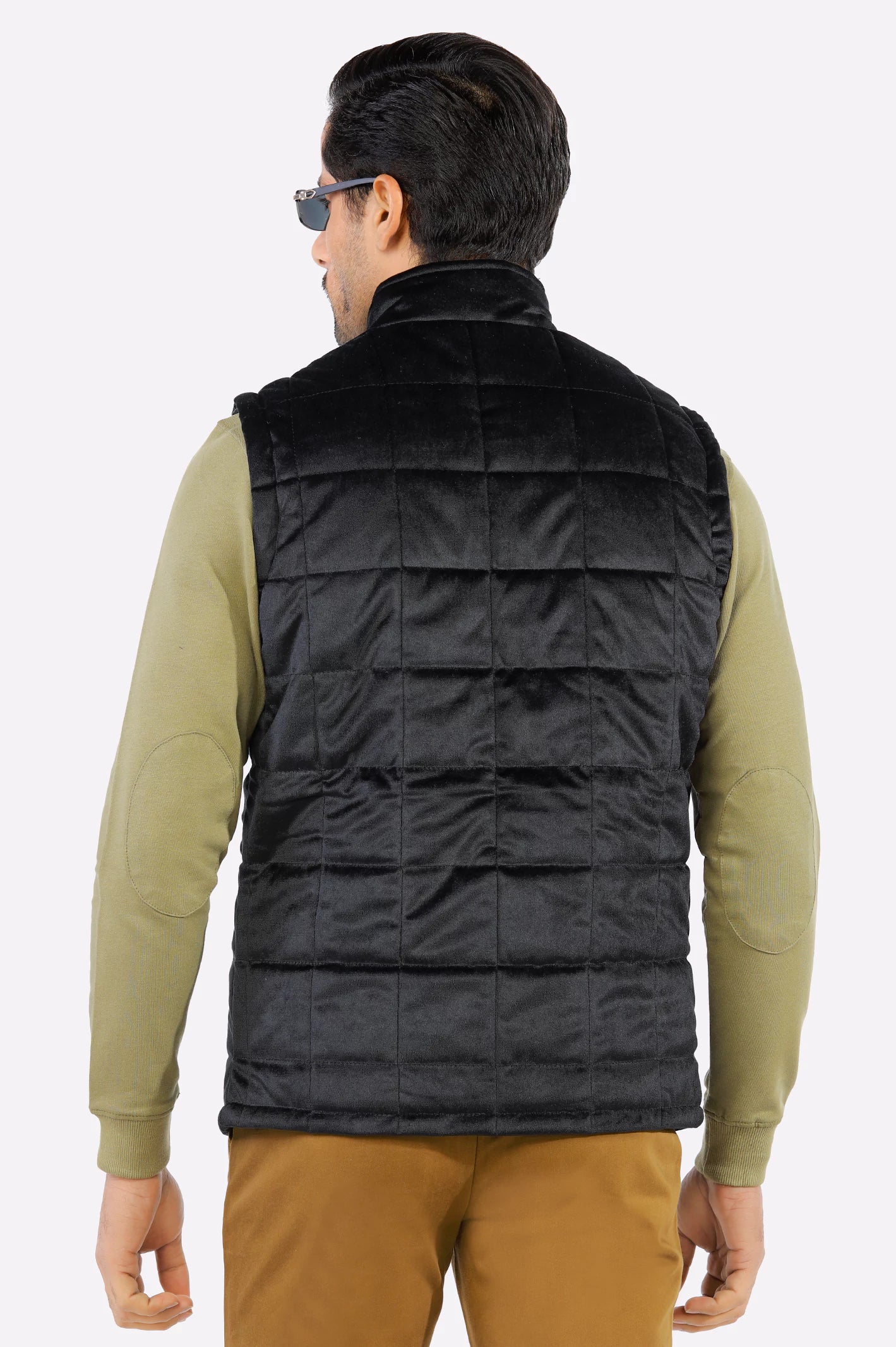 Quilted Black Puffer Vest for Mens
