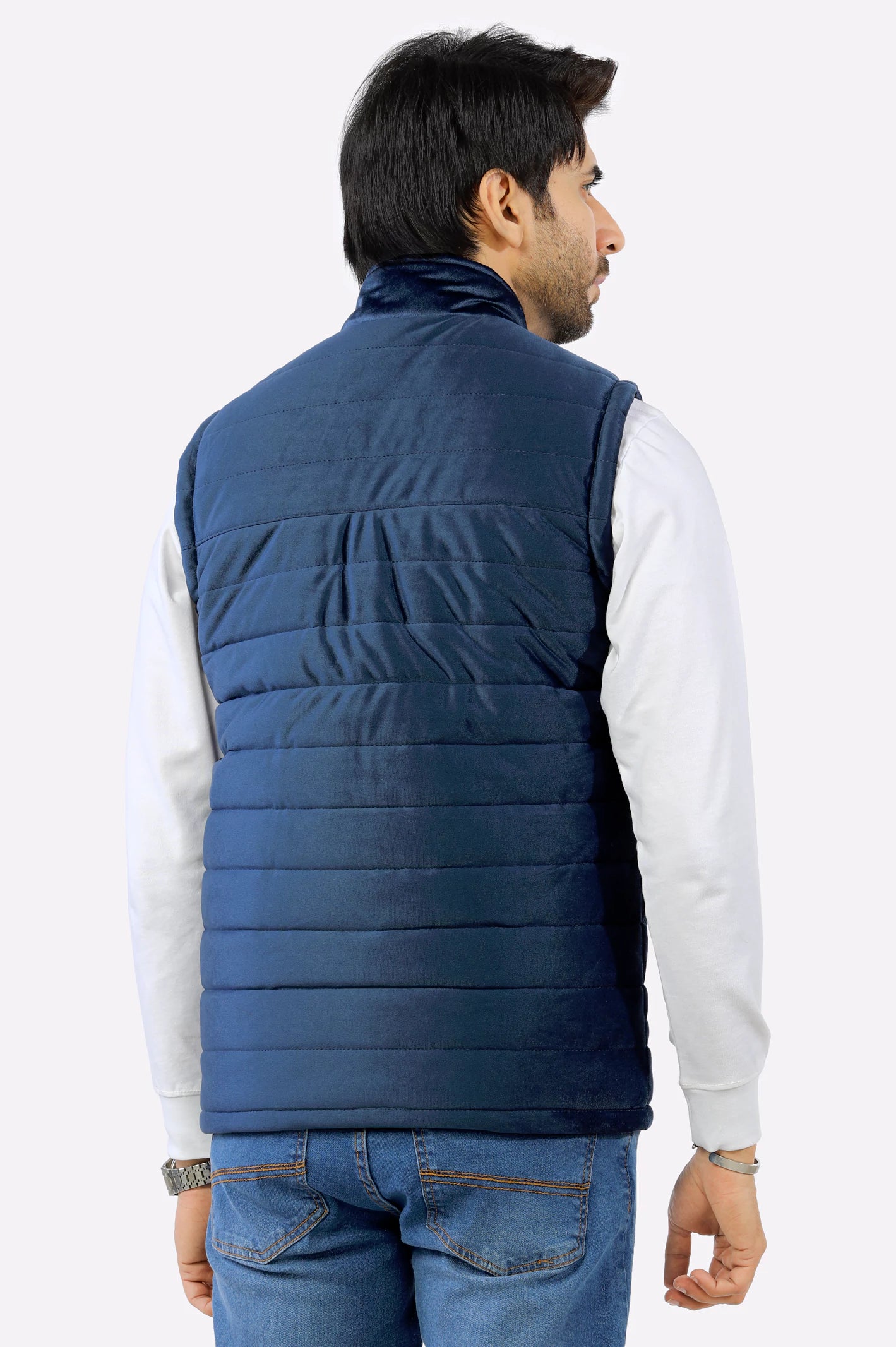 Navy Blue Sleeveless Men's Jacket From Diners