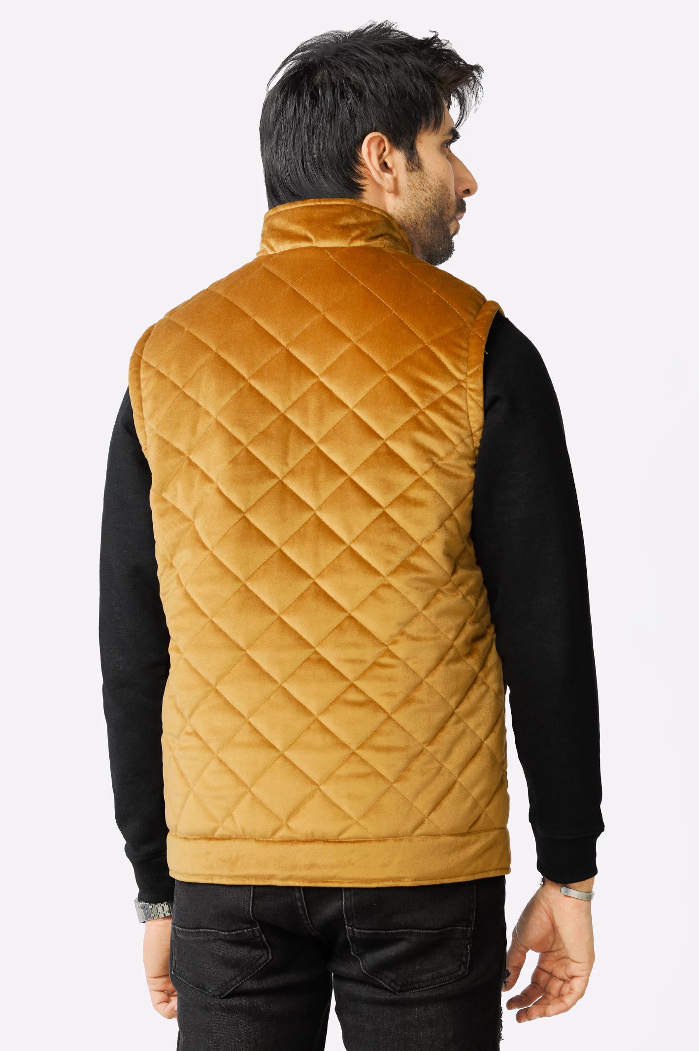 Mens Brown Puffer Quilted Vest