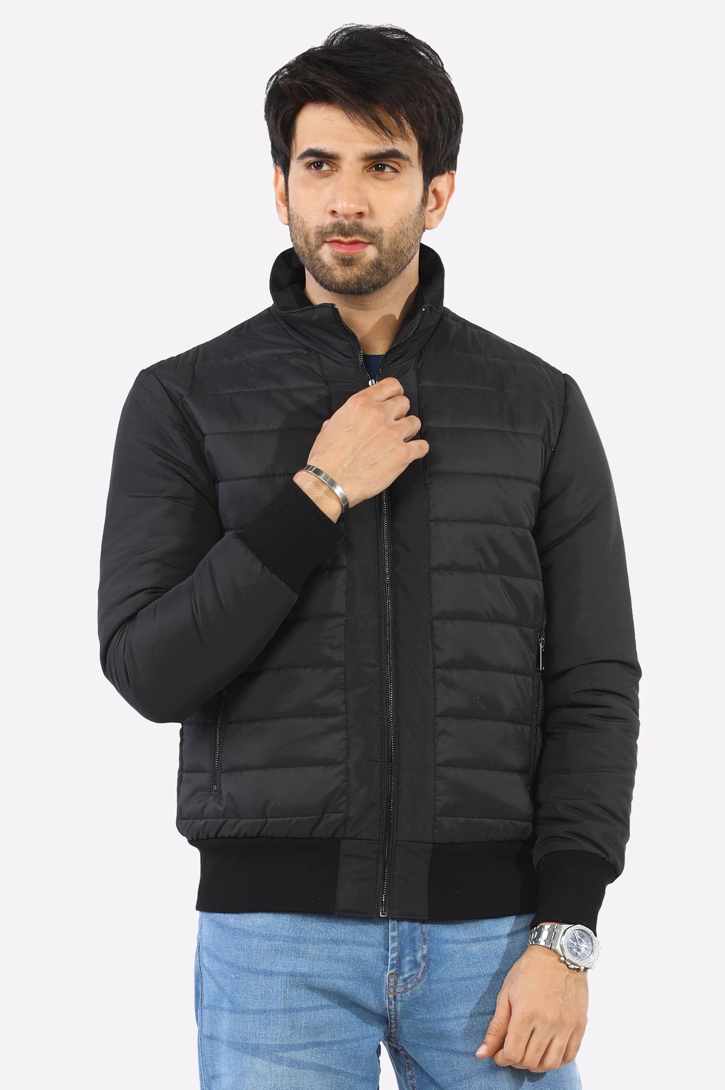 Mens puffy bomber jacket online