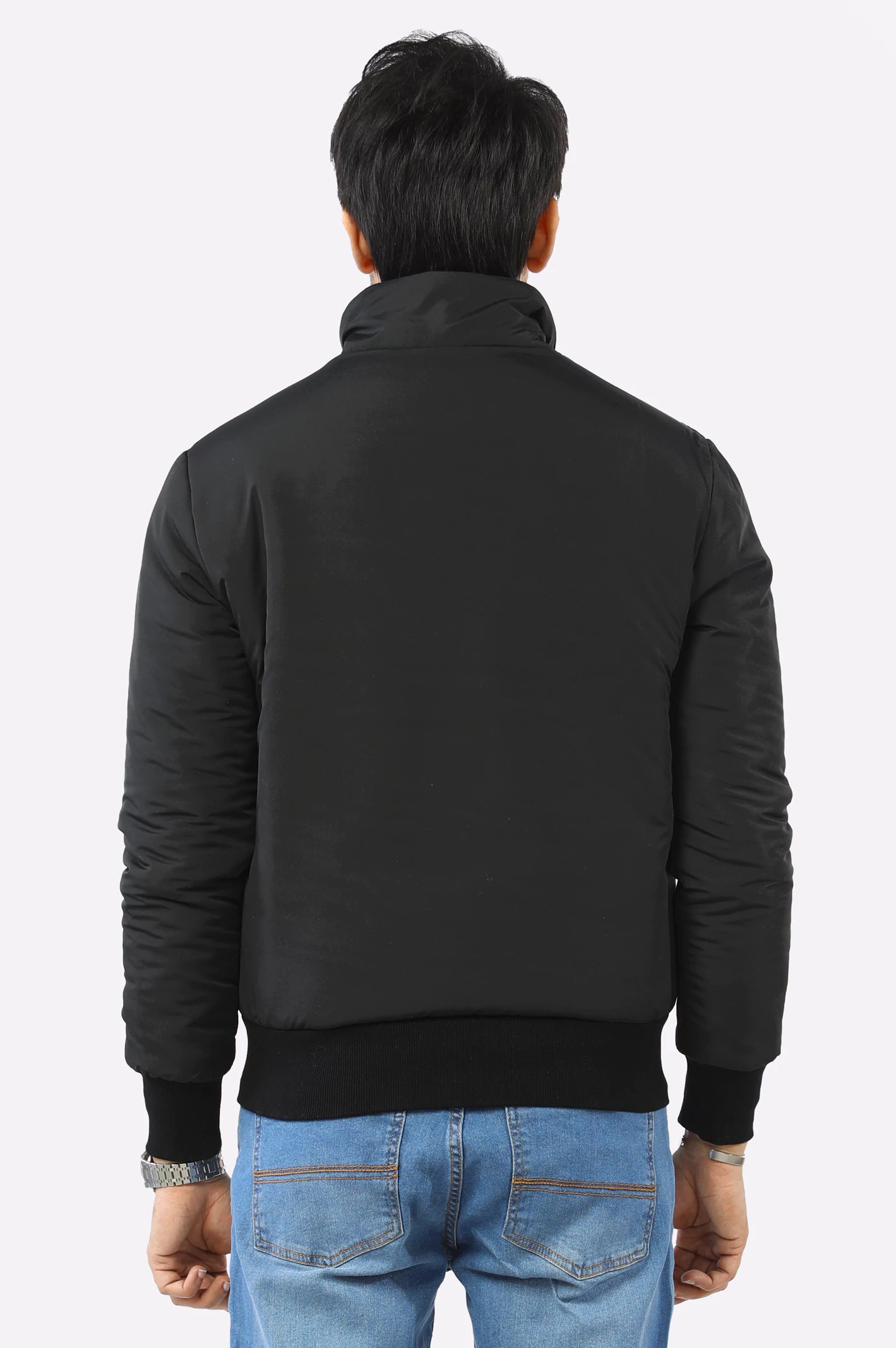 Black Full Sleeve Puffer Jacket From Diners