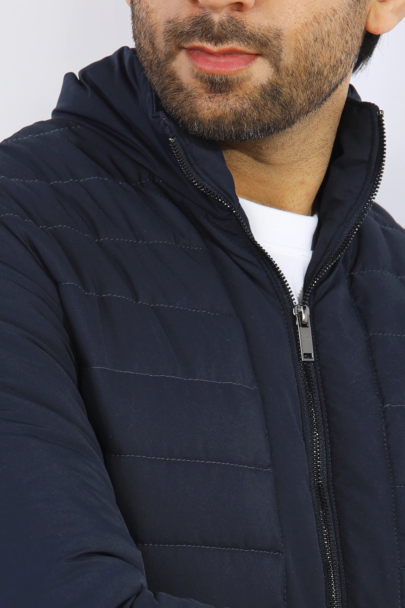 Mens navy down jacket best sale