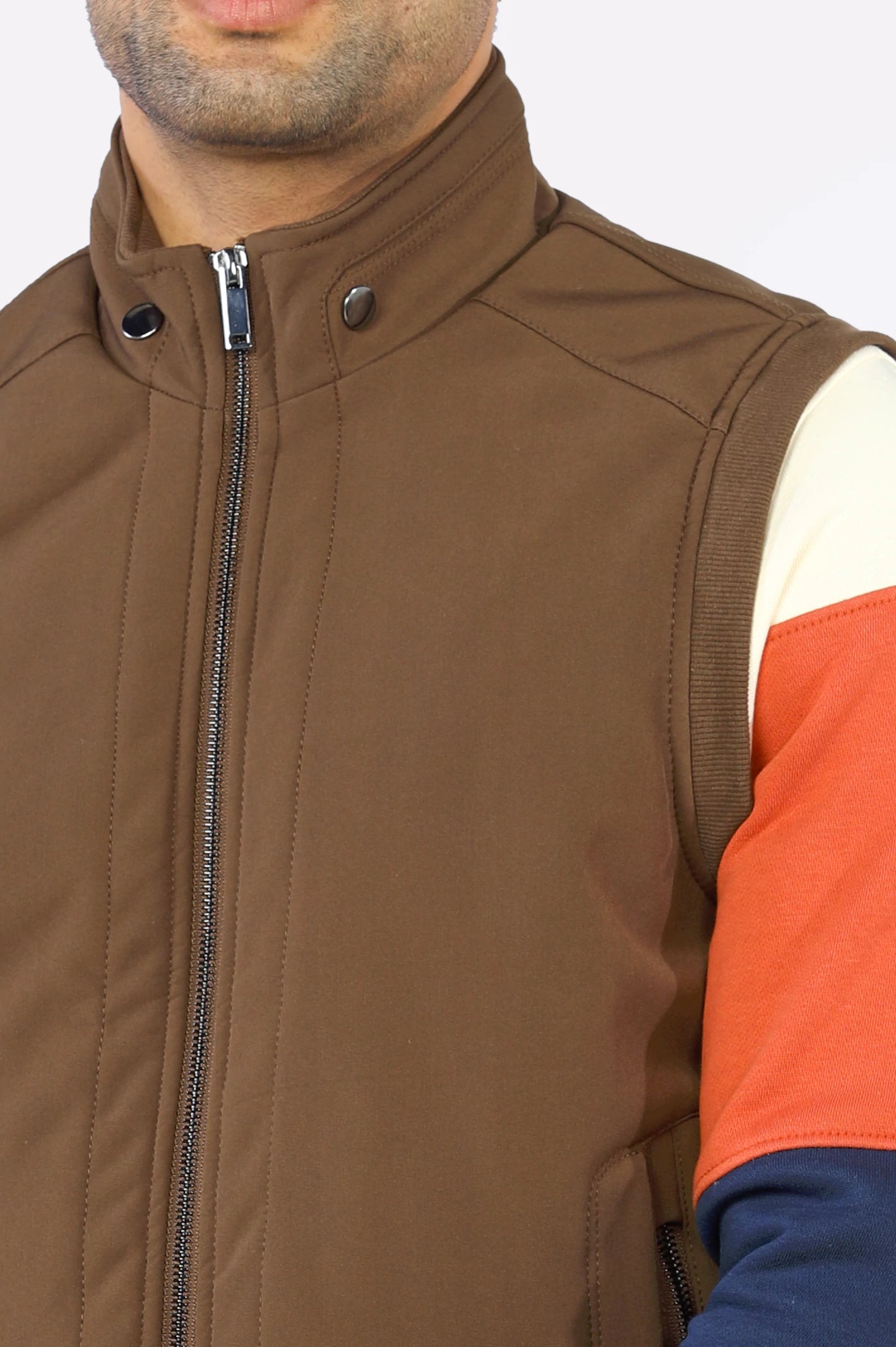 Brown Sleeveless Quilted Jacket From Diners