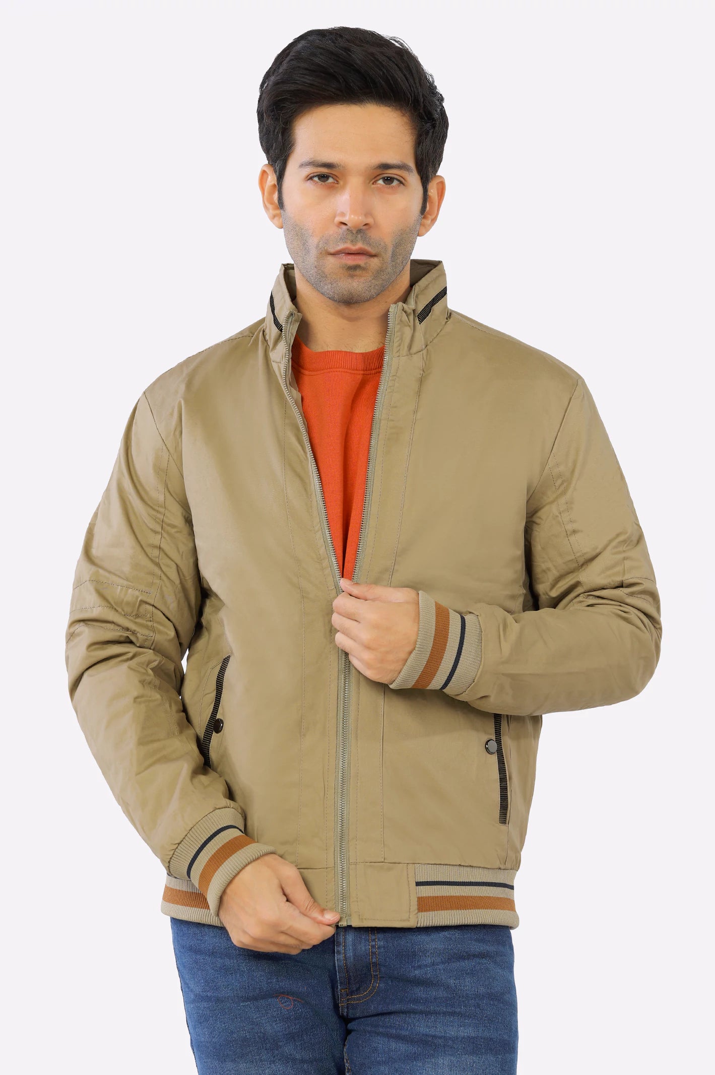 Khaki Reversible Men's Jacket From Diners