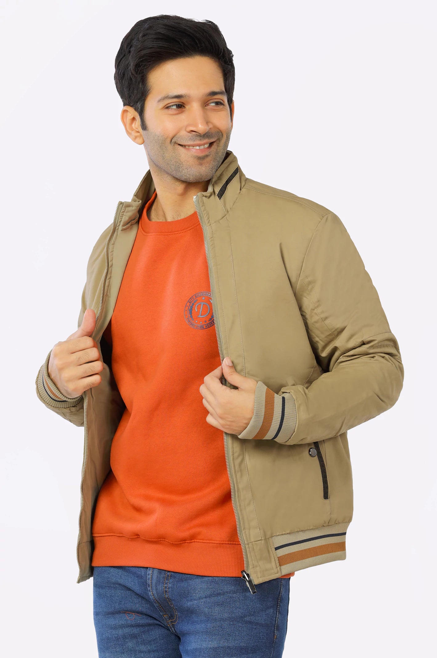 Khaki Reversible Men's Jacket From Diners