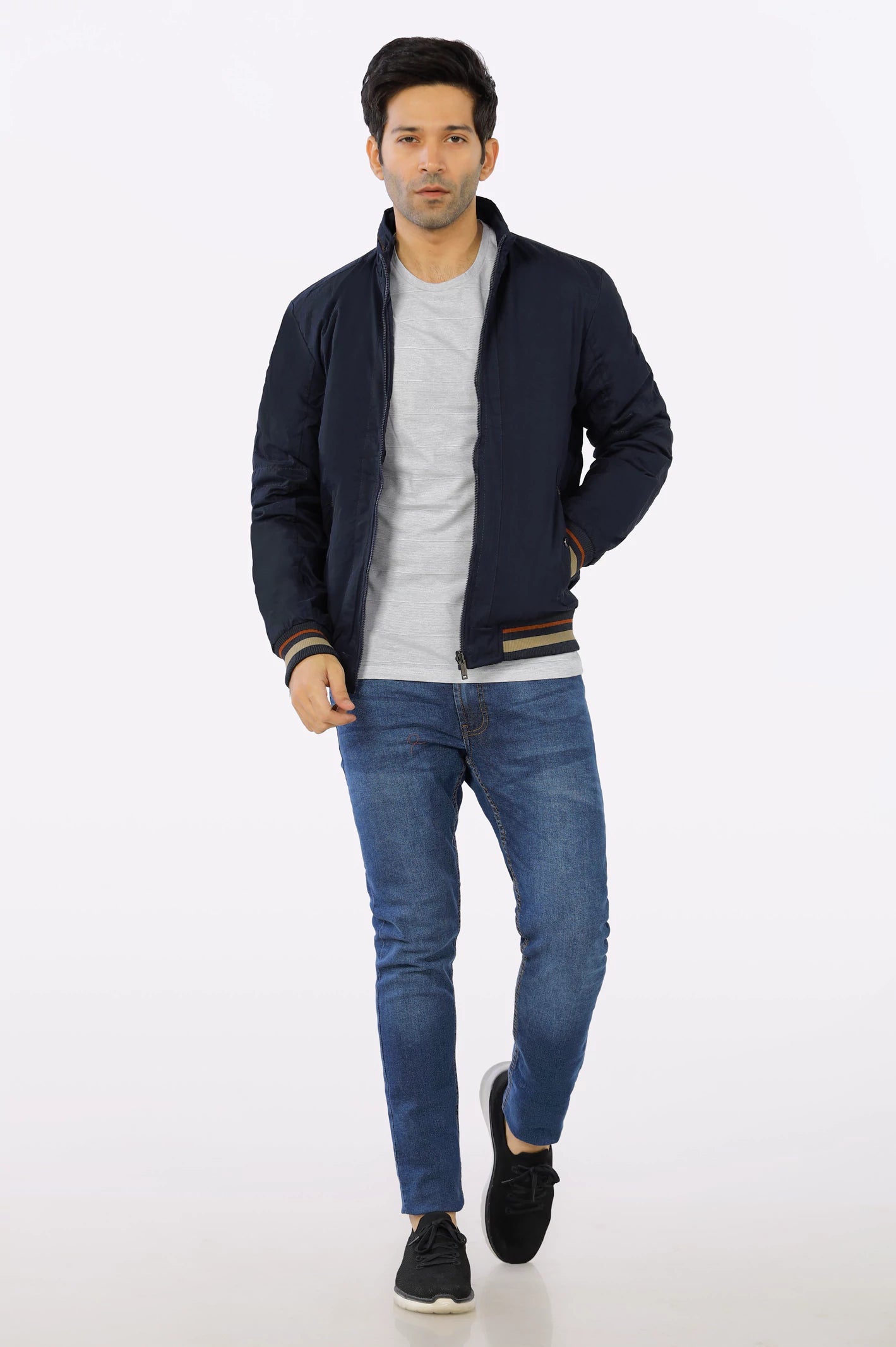 Navy Blue Reversible Men's Jacket From Diners