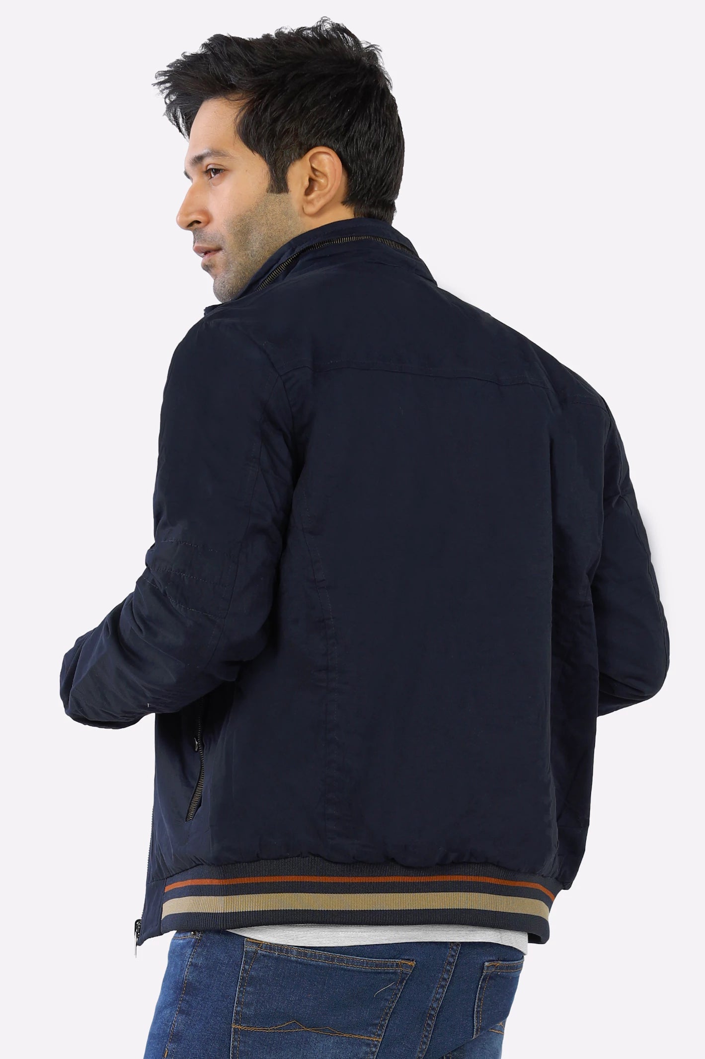 Navy Blue Reversible Men's Jacket From Diners