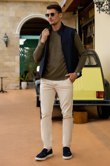 Sleeveless Vest | Casual Full-Zip Jacket