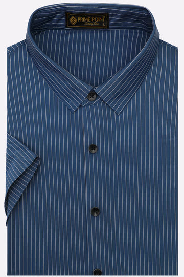Blue Stripes Formal Shirt (Half Sleeves)