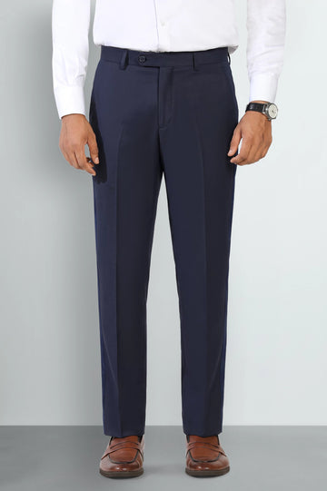 Navy Blue Slim Fit Formal Trouser
