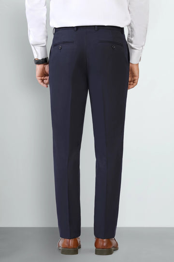 Navy Blue Slim Fit Formal Trouser