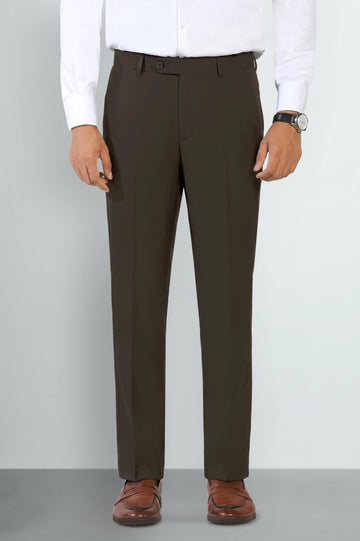 Dark Brown Slim Fit Formal Trouser