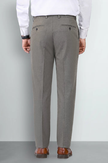 Beige Regular Fit Formal Trouser