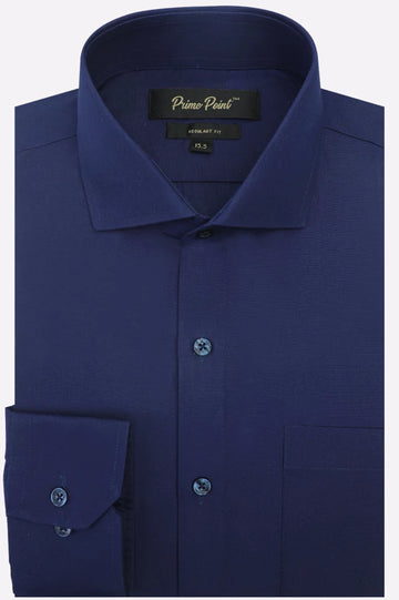 Royal Blue Self Textured Formal Shirt