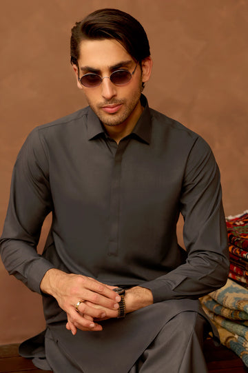 Charcoal Wash & Wear Shalwar Kameez