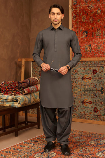 Charcoal Wash & Wear Shalwar Kameez