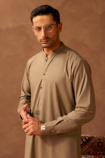 Fawn Wash & Wear Shalwar Kameez