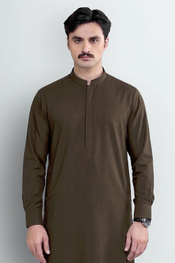 Dark Brown Wash & Wear Shalwar Kameez