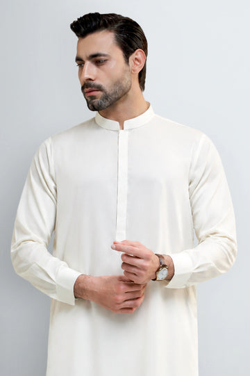 Off White Wash & Wear Shalwar Kameez