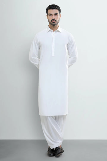 Off White Wash & Wear Shalwar Kameez
