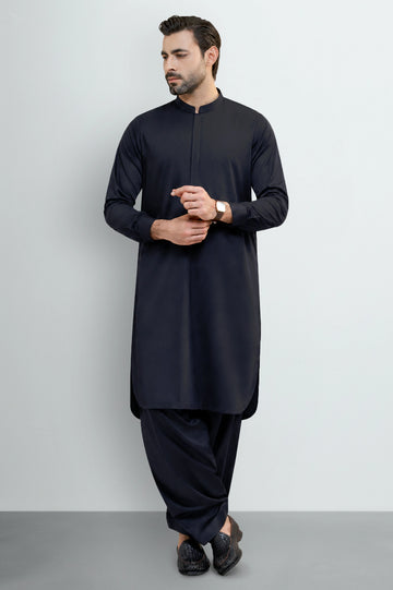 Dark Blue Wash & Wear Shalwar Kameez