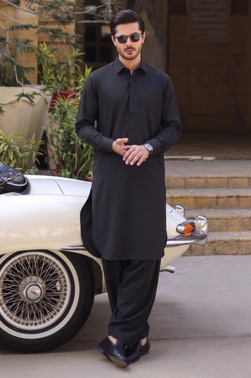 Black Wash & Wear Shalwar Kameez