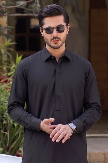 Black Wash & Wear Shalwar Kameez