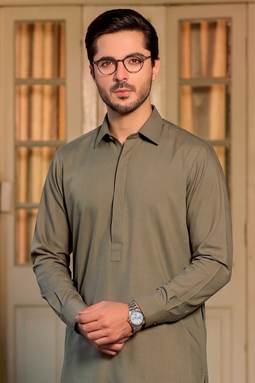 Dark Brown Wash & Wear Shalwar Kameez