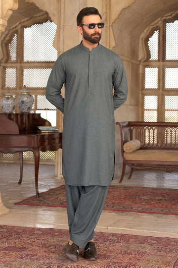 Medium Grey Wash & Wear Shalwar Kameez