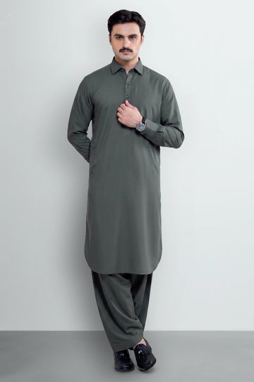 Dark Grey Wash & Wear Shalwar Kameez