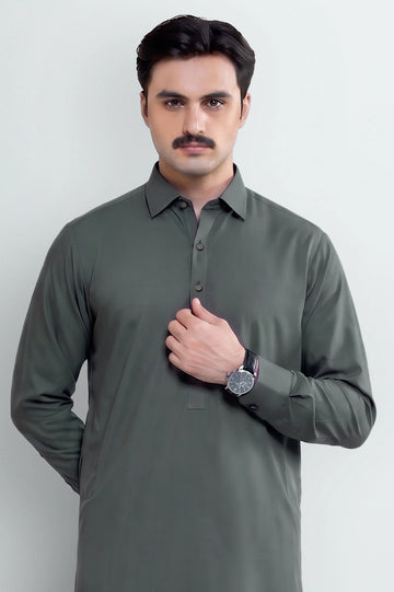 Dark Grey Wash & Wear Shalwar Kameez