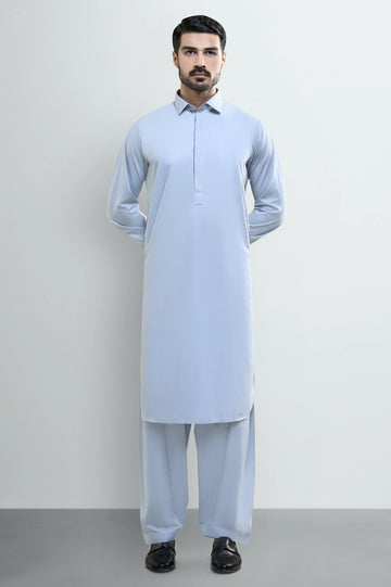 Light Grey Wash & Wear Shalwar Kameez