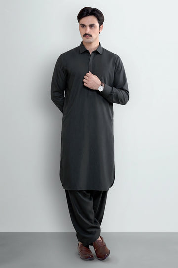 Medium Grey Wash & Wear Shalwar Kameez