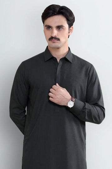 Medium Grey Wash & Wear Shalwar Kameez