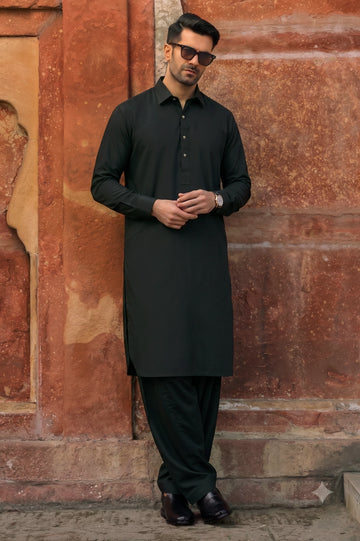 Dark Green Wash & Wear Shalwar Kameez
