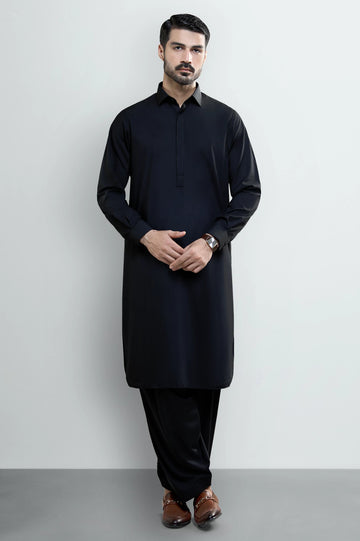 Black Wash & Wear Shalwar Kameez